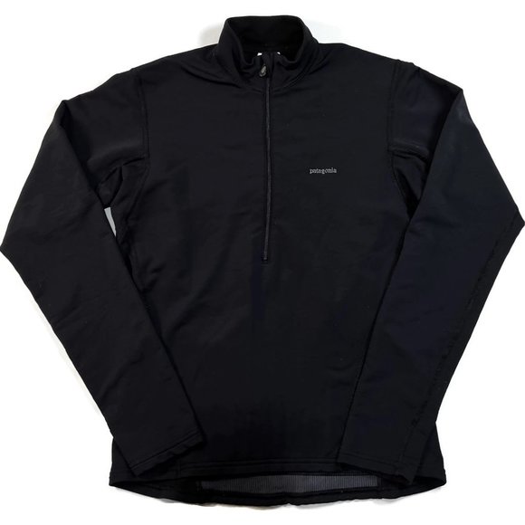 Patagonia Cool Weather 1/2 Zip Top Womens Small Black Long Sleeve USA Made 24233 - Picture 1 of 5